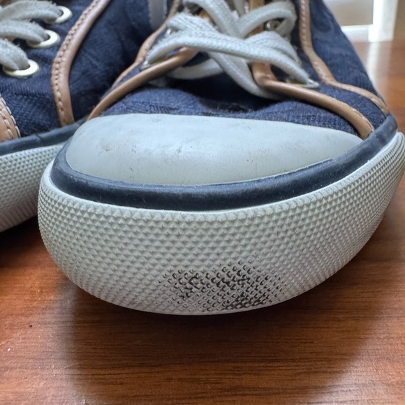 Coach Navy and Tan Sneakers women’s sized 6 - Picture 3 of 9
